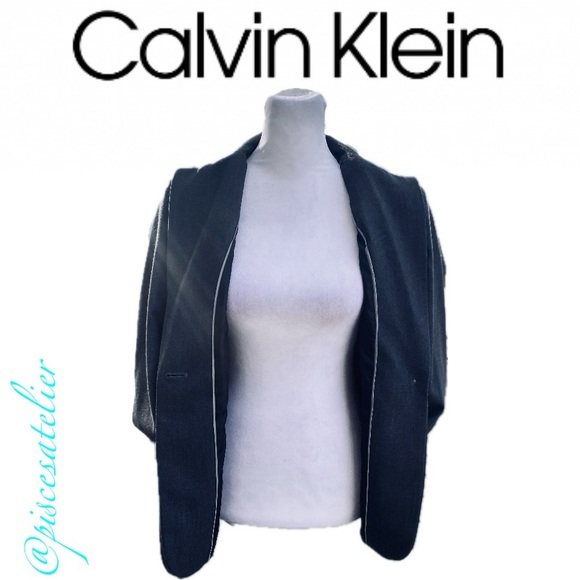 Calvin Klein One Button Blazer in Charcoal, Women’s Size 2 - Picture 11 of 16